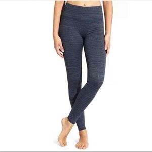 Athleta High Rise Jacquard Chaturanga Tight M Blue Textured Leggings